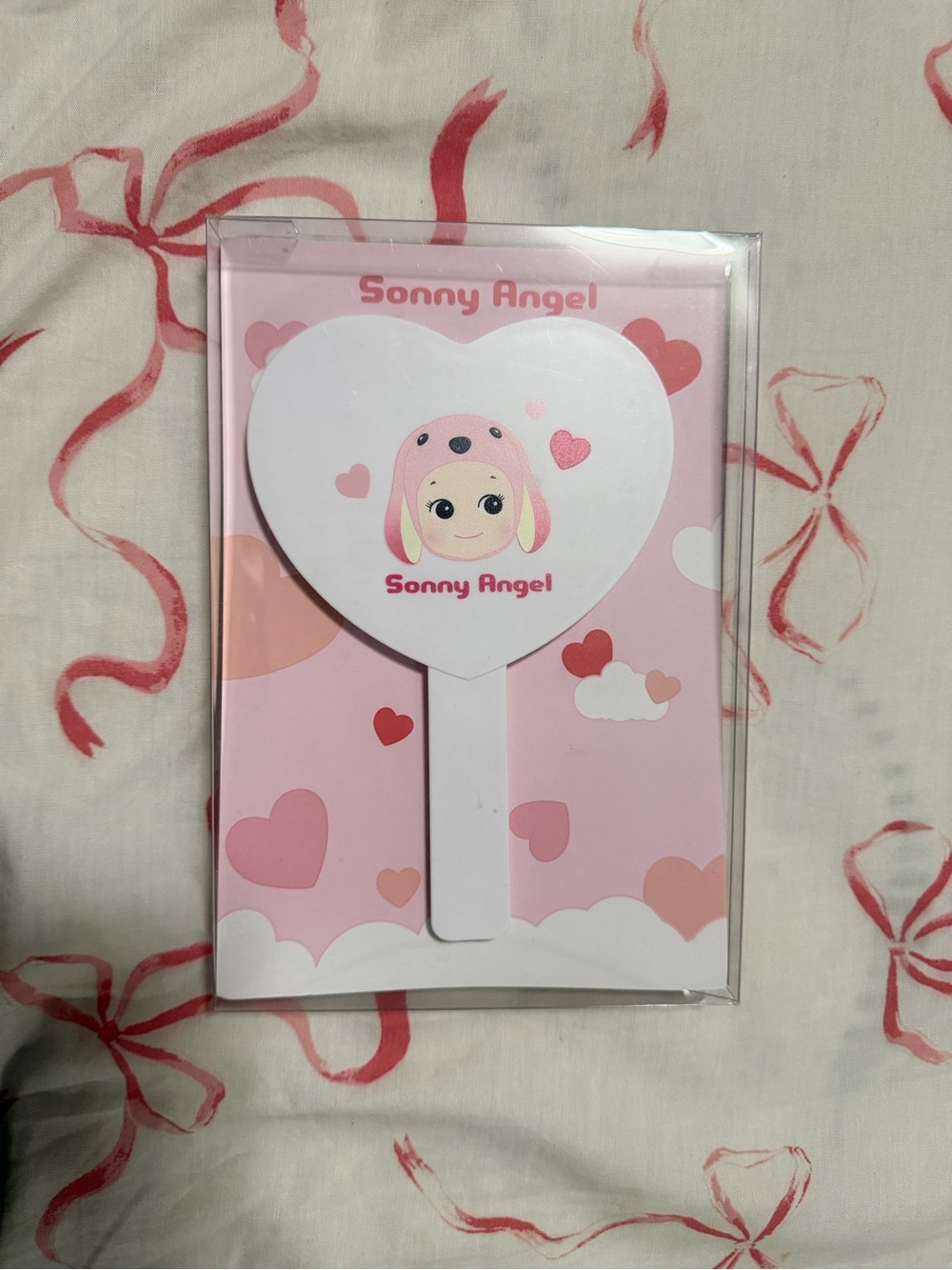 Sonny Angel Pink Heart Hand Mirror